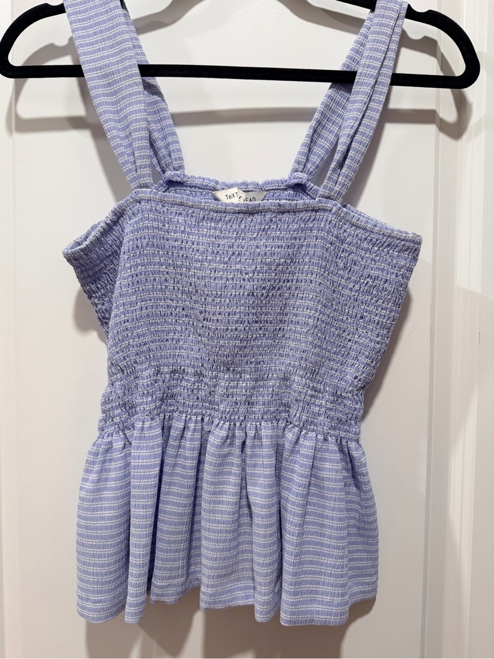 Madewell Blue Striped Smocked Top